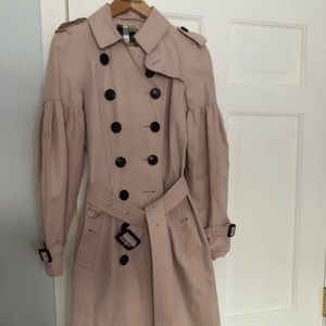 Pale pink Burberry trench coat